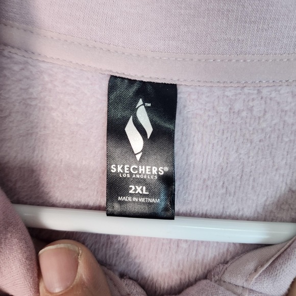 Skechers Jacket Womens 2XL Pink Fleece Full Zip Pockets Stand Collar Warm - Picture 4 of 10